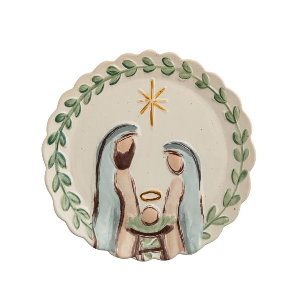 Mudpie Farmhouse Stoneware Nativity Plates