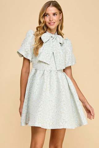 Oh Darling Puff-Sleeve Bow Dress