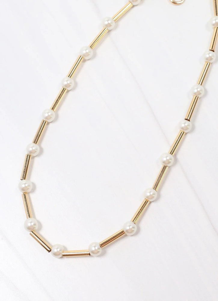 Viscount Tube Necklace with Pearls