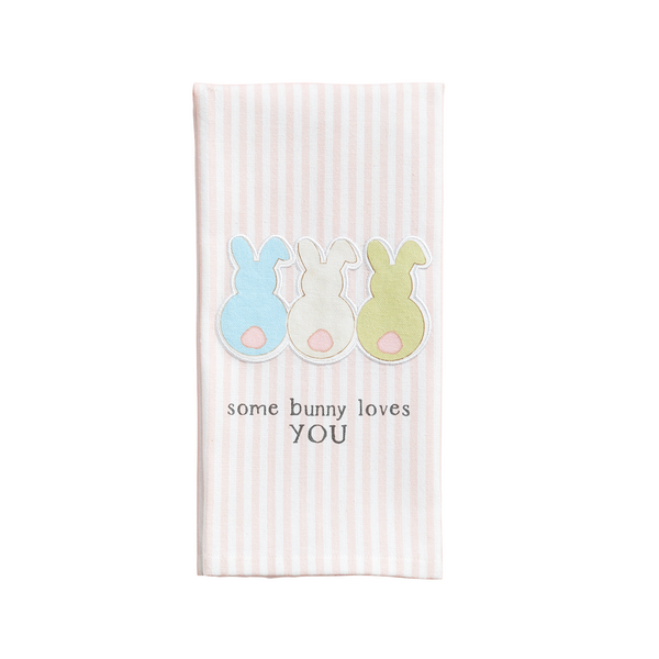 BUNNY WITH FLOWER PATCH TOWEL