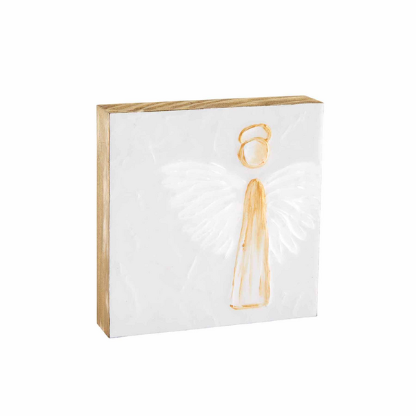 LARGE GOLD ANGEL DECORATIVE BLOCK