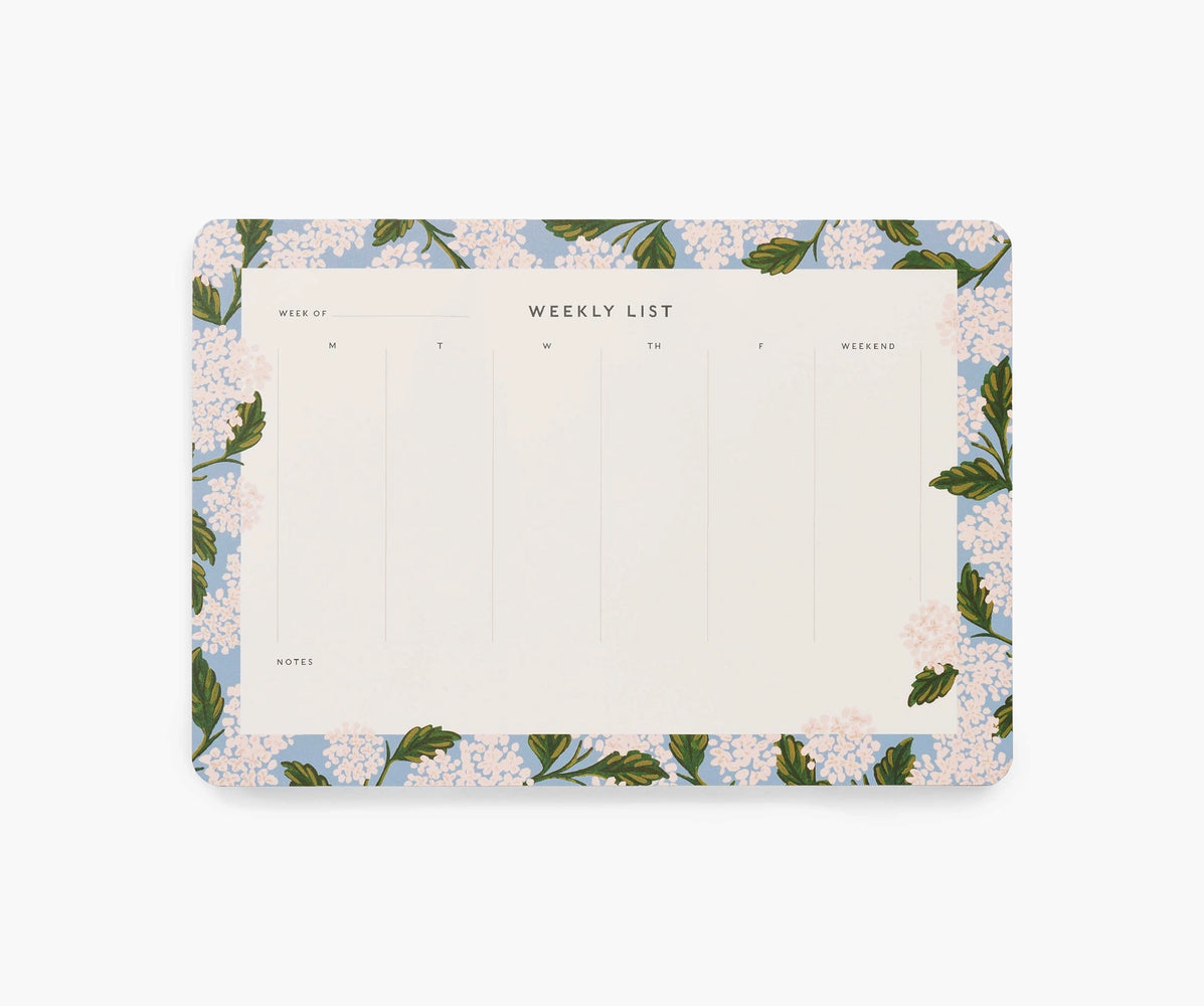 Hydrangea Weekly Desk Pad