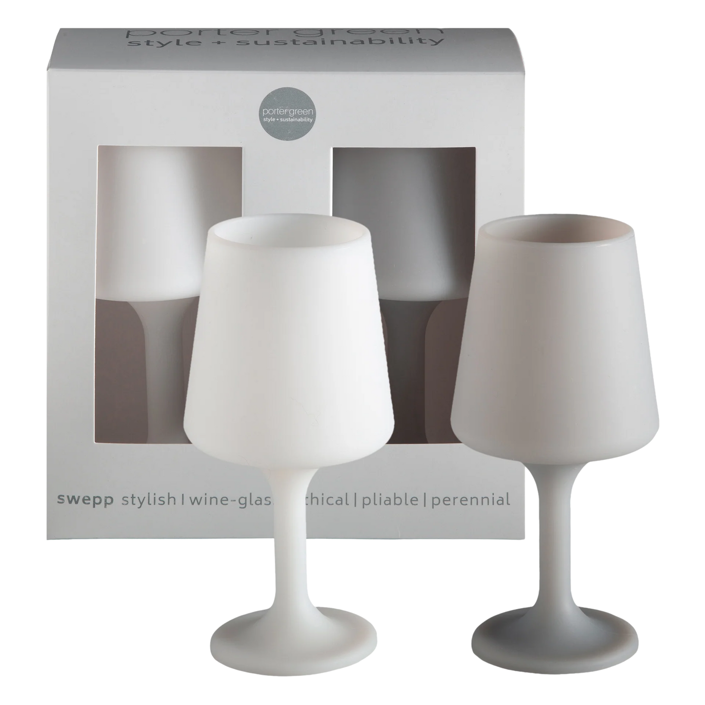 Porter Green Silicone Wine Glasses