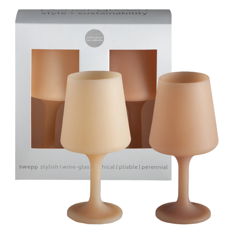 Porter Green Silicone Wine Glasses