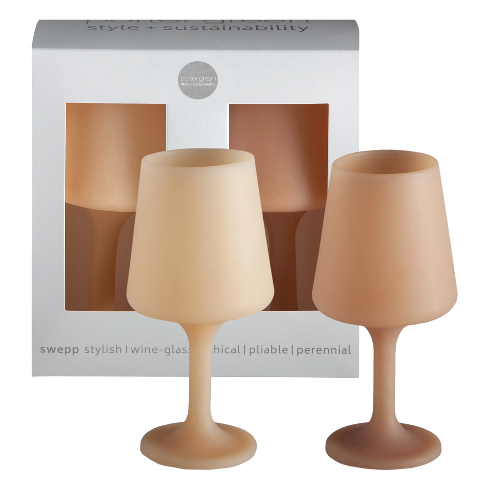 Porter Green Silicone Wine Glasses