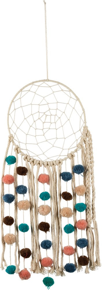 Macrame Dream catcher w/POMs