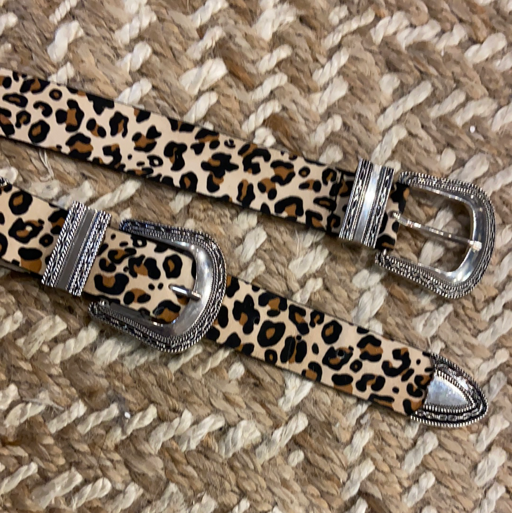 Double Buckle Cheetah Belt