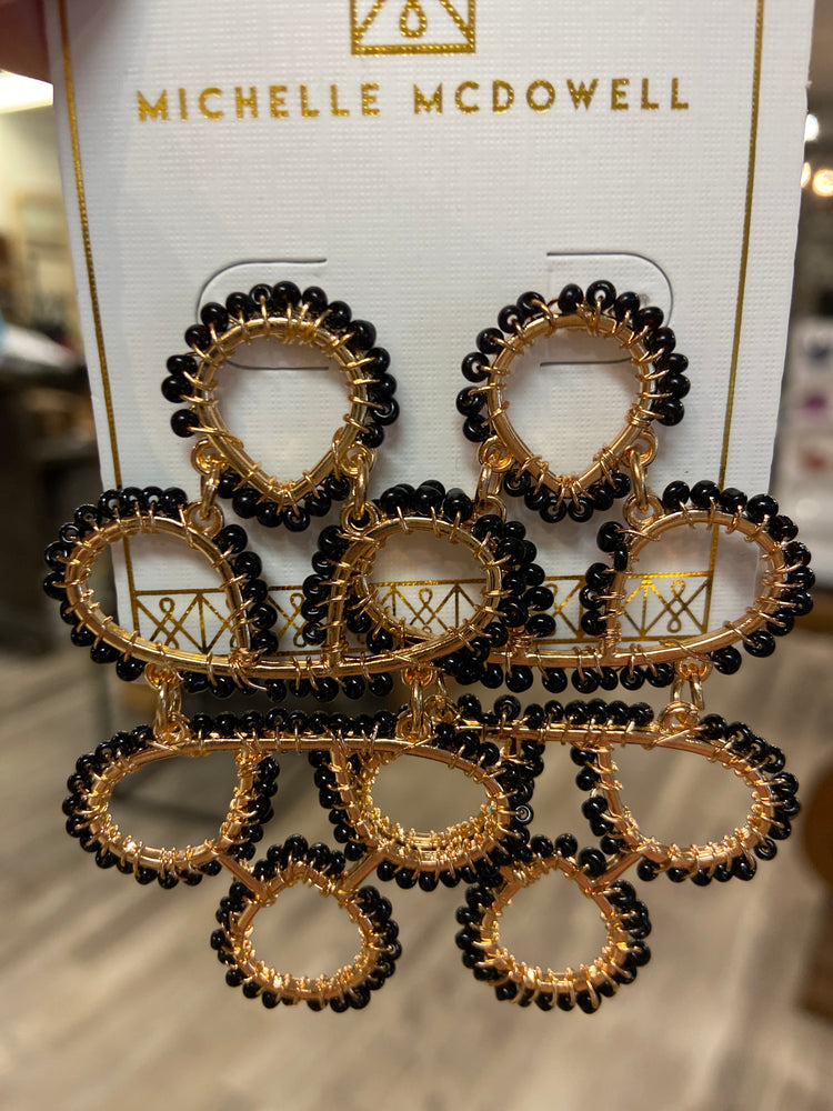 Carpels Black Earrings