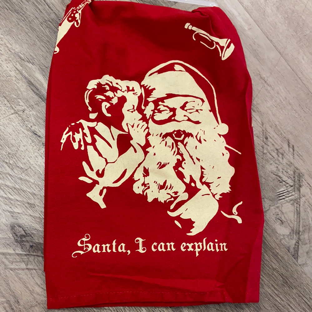"Santa, I Can Explain" Dish Towel