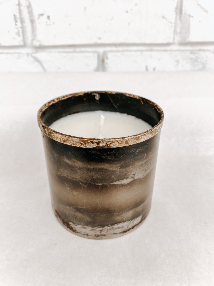 8 OZ Mini Pewter Tin Candle